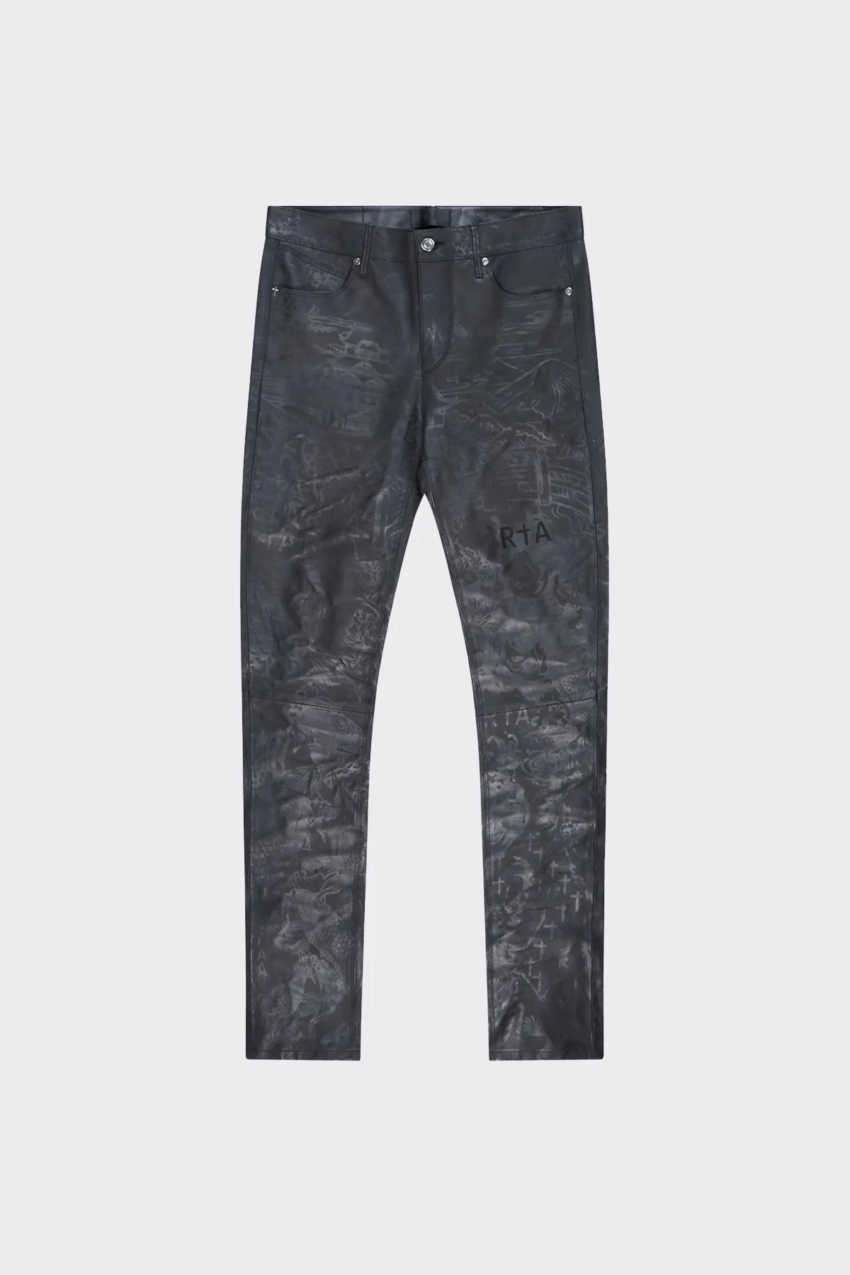 AKIO LEATHER PANT | BLACK PORCELAIN