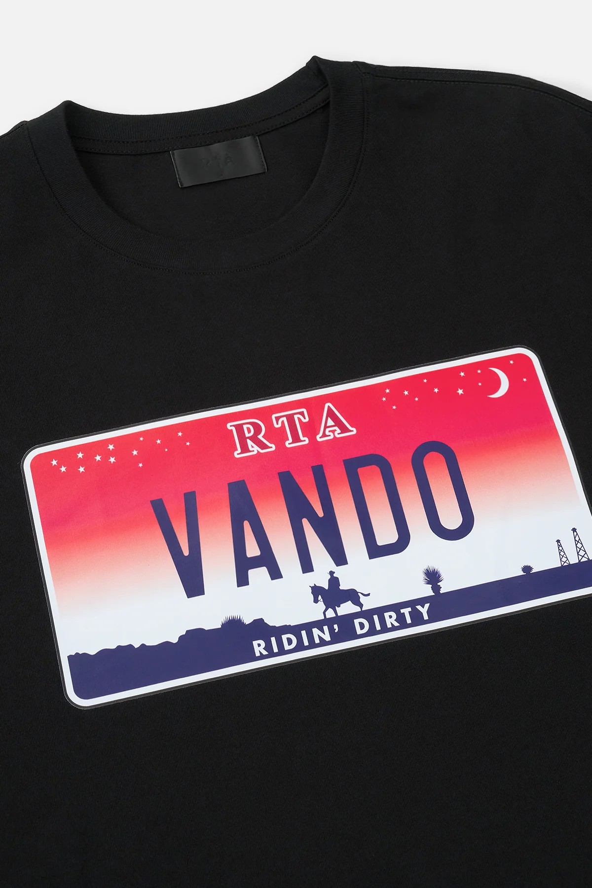 AUSTIN CROPPED SHORT SLEEVE TEE | BLACK LICENSE PLATE - Image 4