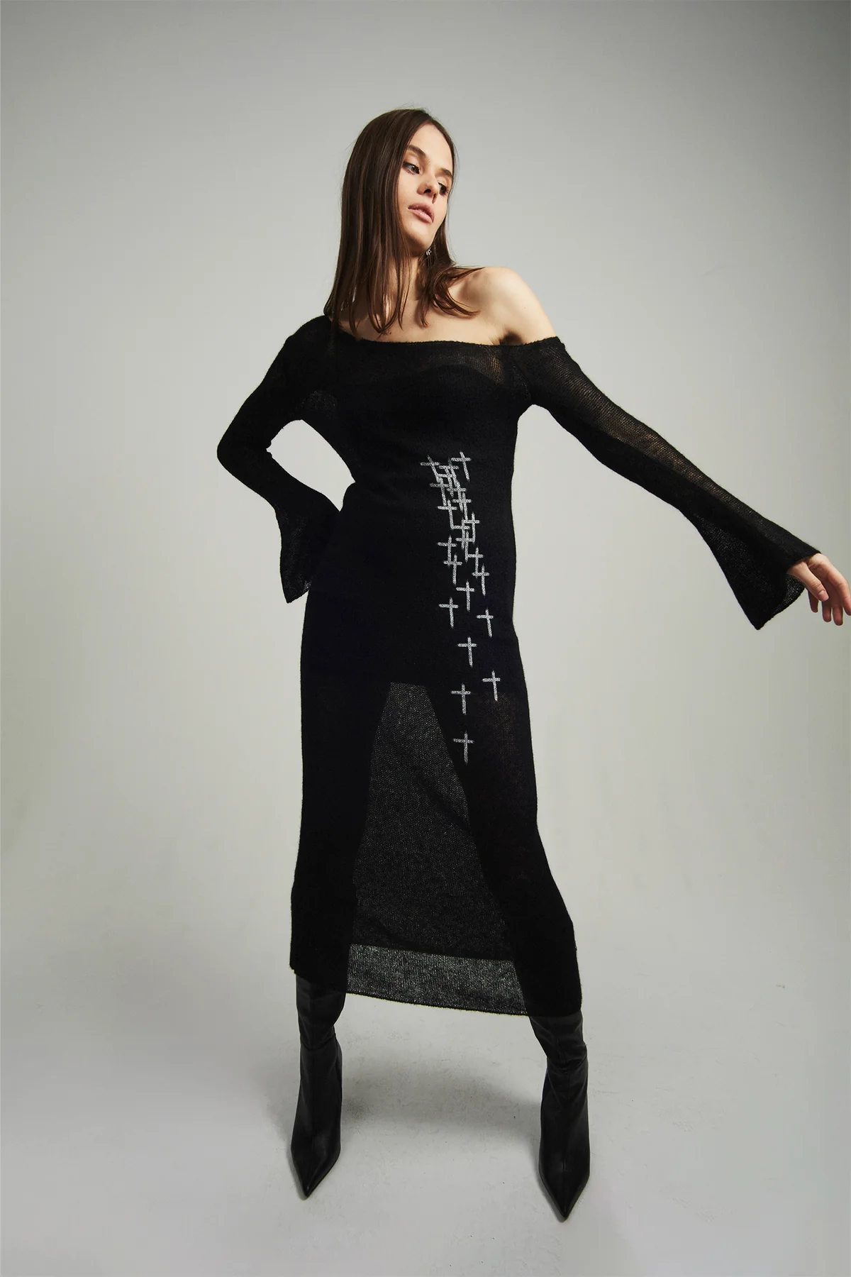 BLAIR | BLACK WITH WHITE CROSSES - Image 2