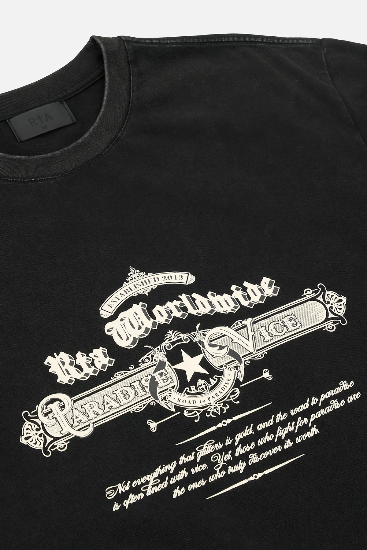 COLIN OVERSIZED SHORT SLEEVE TEE | BLACK RETRO PARADISE - Image 4