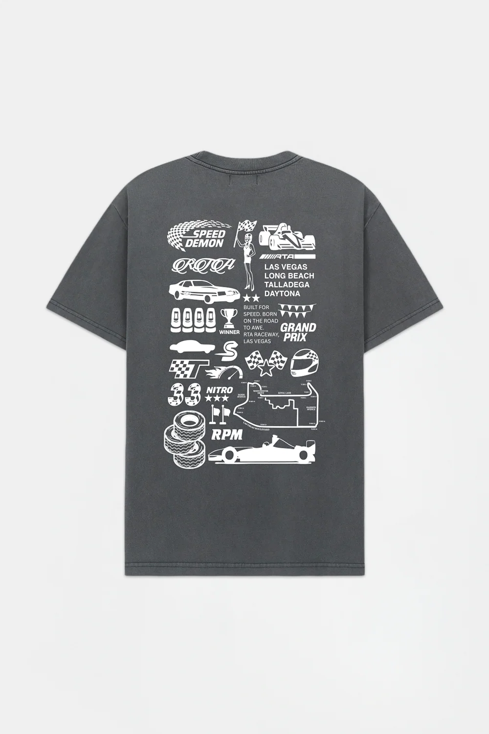 COLIN OVERSIZED SHORT SLEEVE TEE | VINTAGE BLACK MOTO MASH