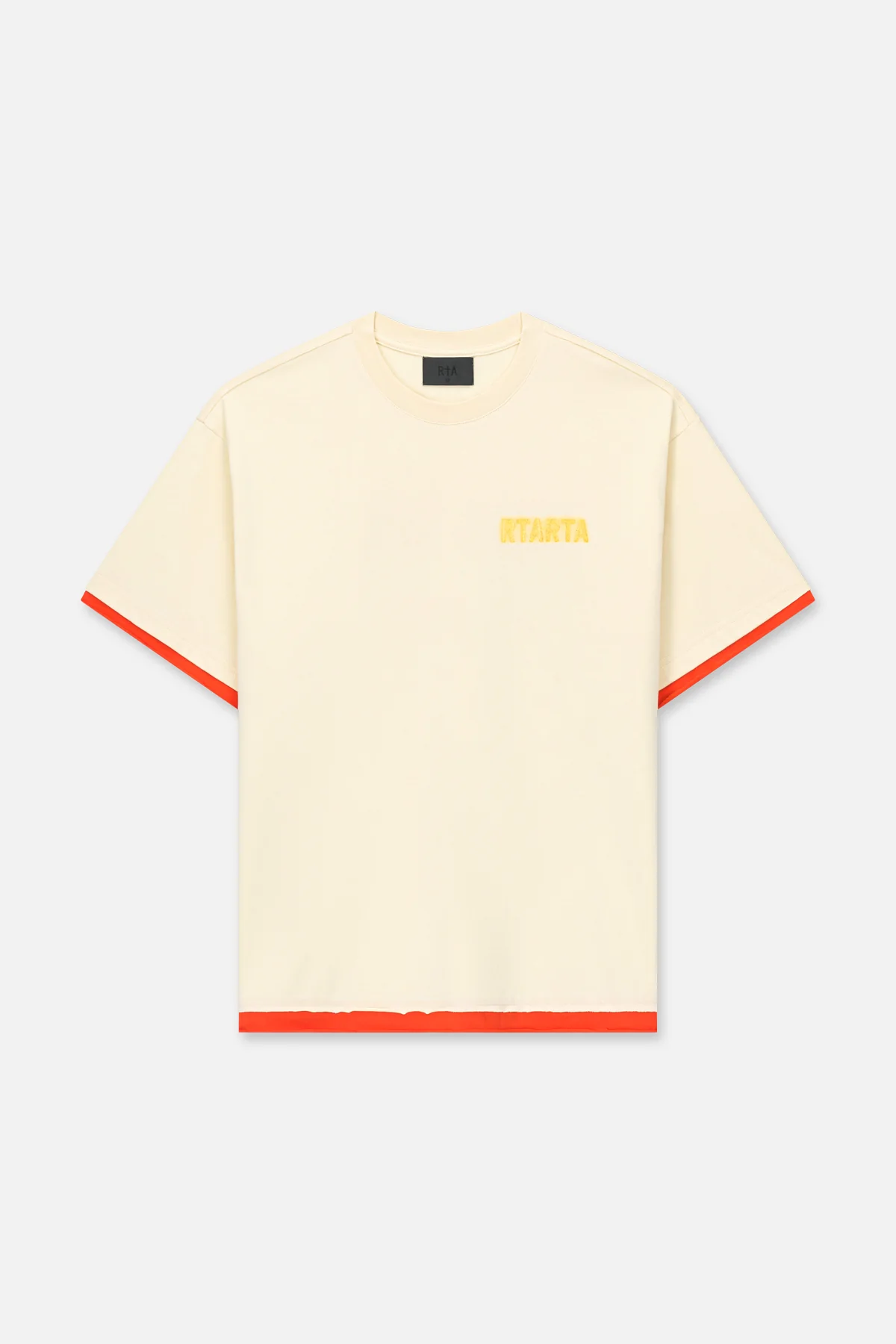 ELIAN DOUBLE LAYERED SHORT SLEEVE TEE | RAW SAND RTA - Image 2