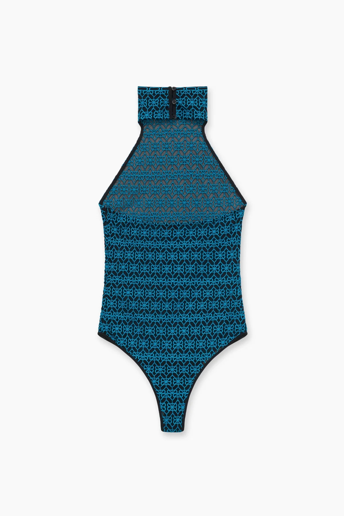 EMBROIDERED MOCK NECK BODYSUIT | TEAL - Image 5