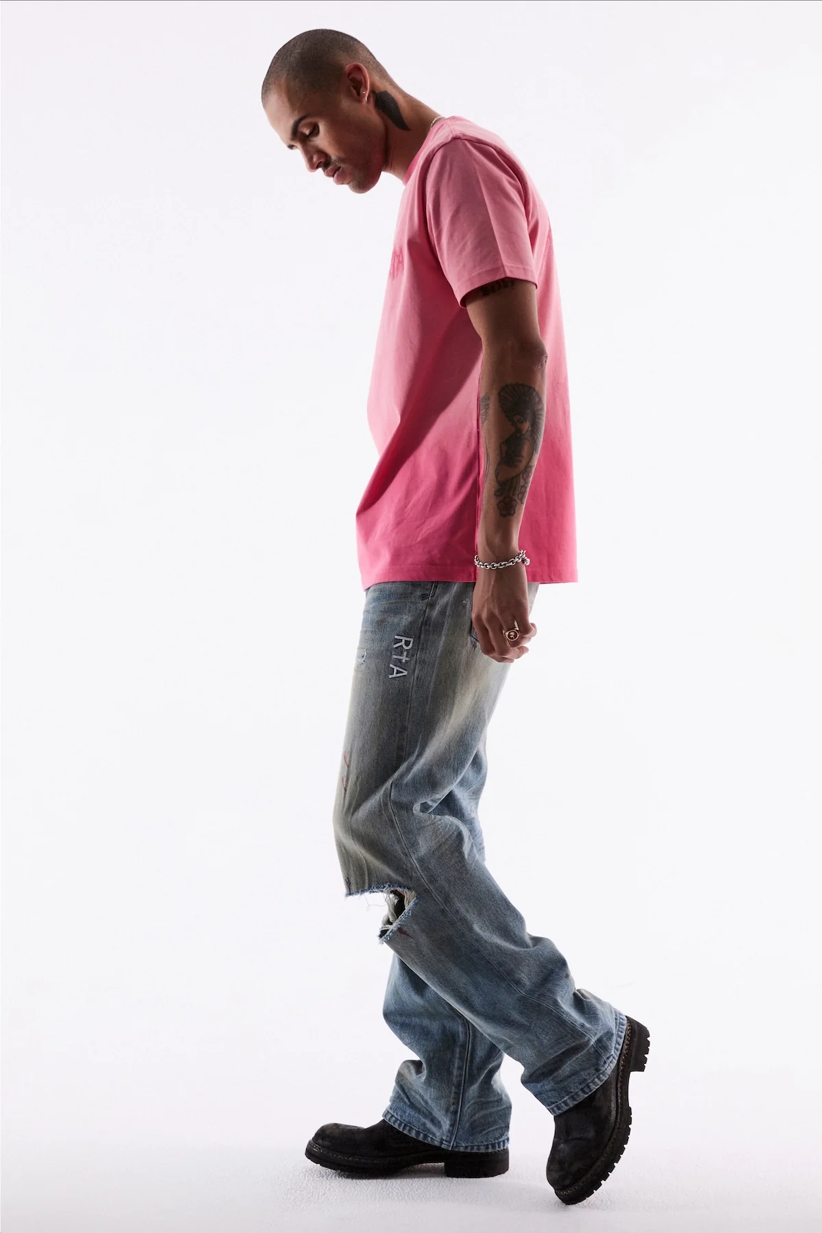 FRANCO RIPPED WIDE LEG JEAN | MUDDY SKY
