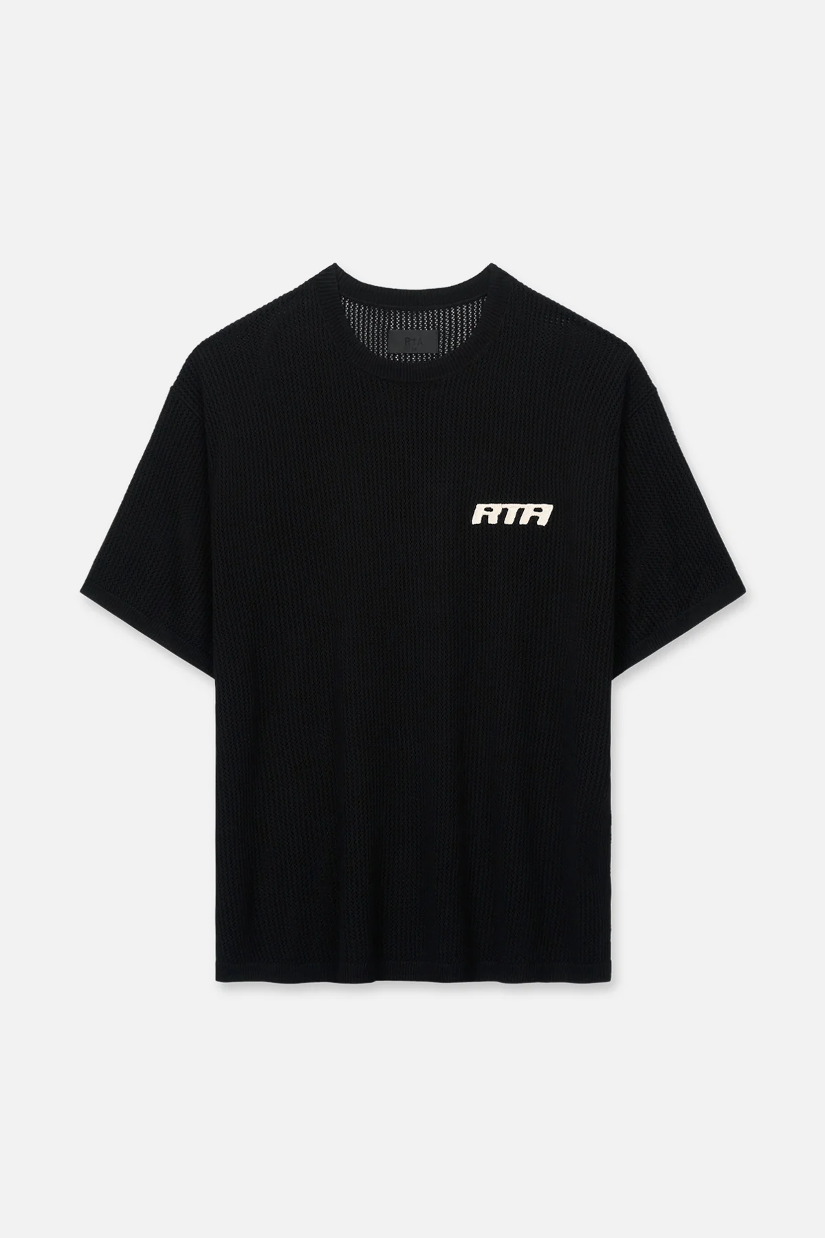 IAN CROCHET SHORT SLEEVE TEE | BLACK HONEYCOMB
