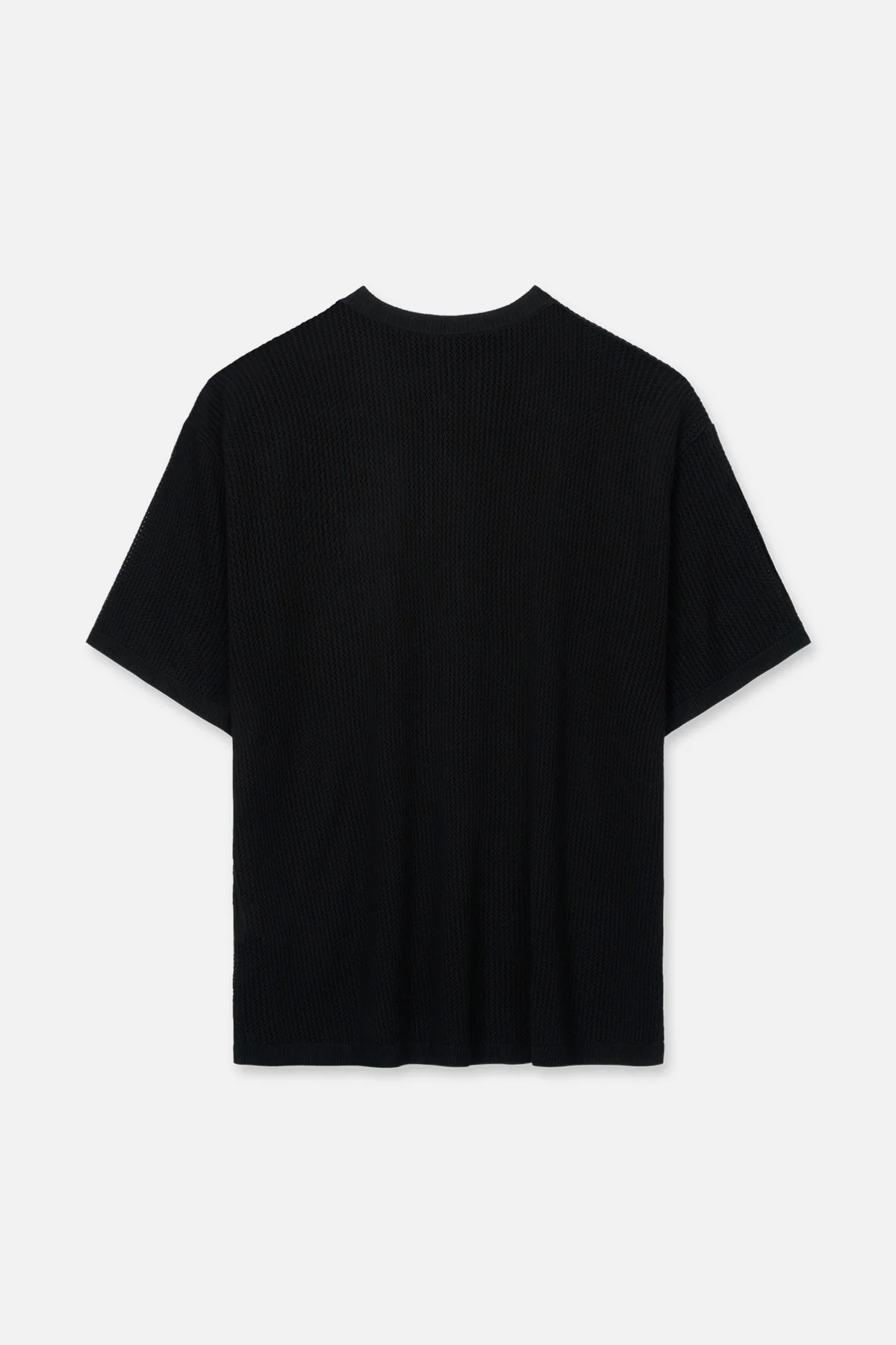 IAN CROCHET SHORT SLEEVE TEE | BLACK HONEYCOMB - Image 2