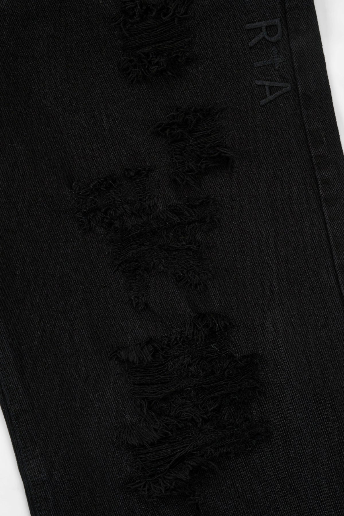 JAMIE WIDE LEG FLARE JEAN | BLACK SCRATCHED - Image 5