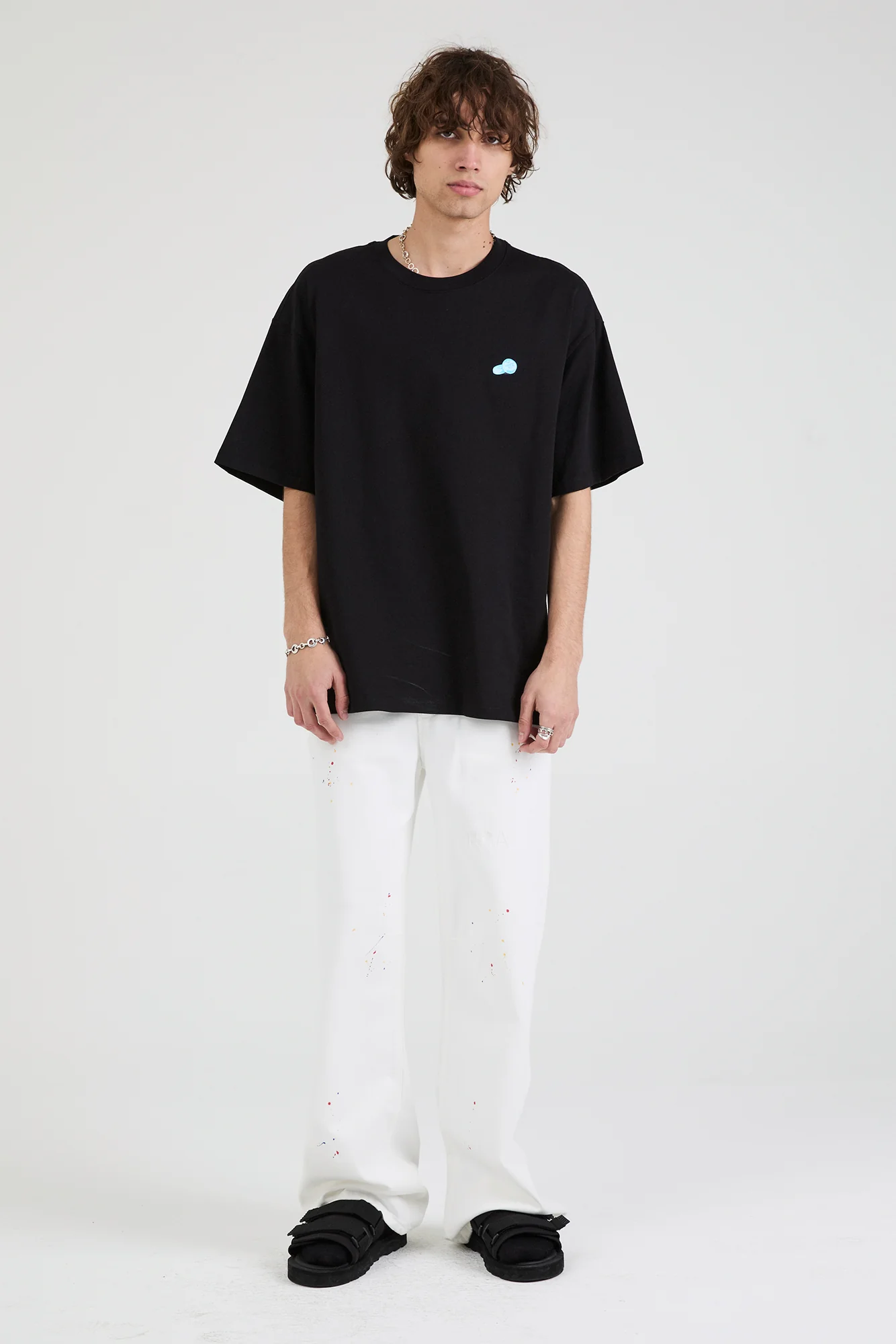 JAMIE WIDE LEG FLARE JEAN | WHITE TRI PAINT - Image 6