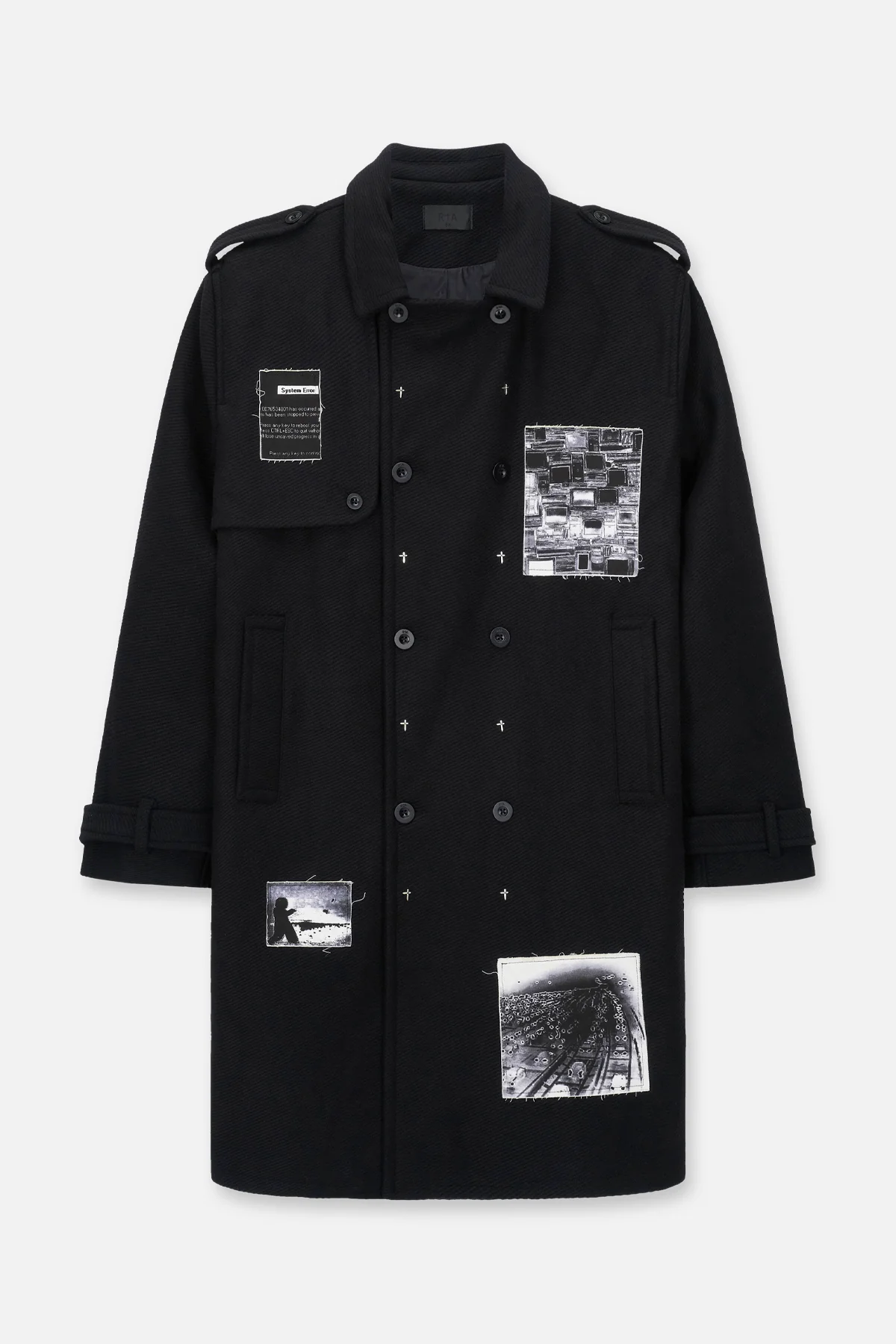 JULIAN TRENCH COAT | BLACK VINTAGE PATCH - Image 2