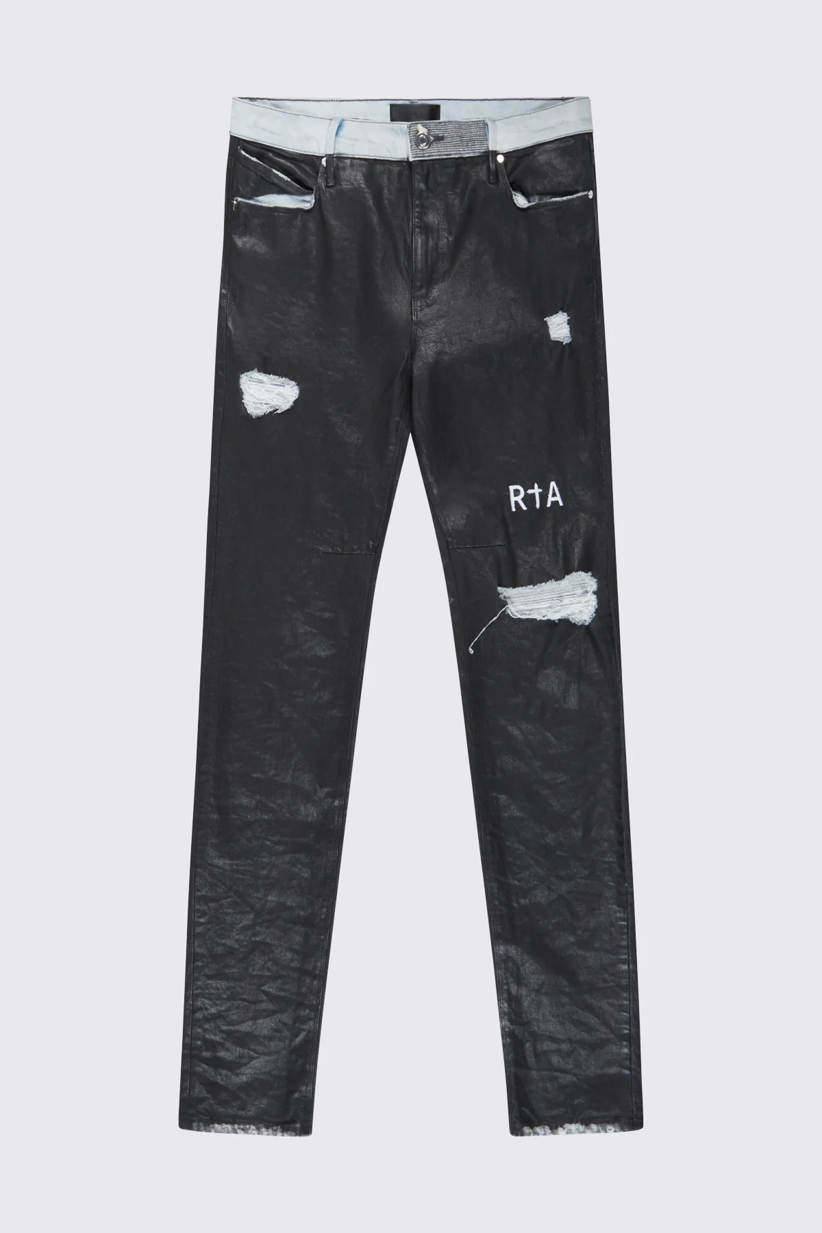 BRYANT RIPPED SKINNY JEAN | BLACK WAX COATED