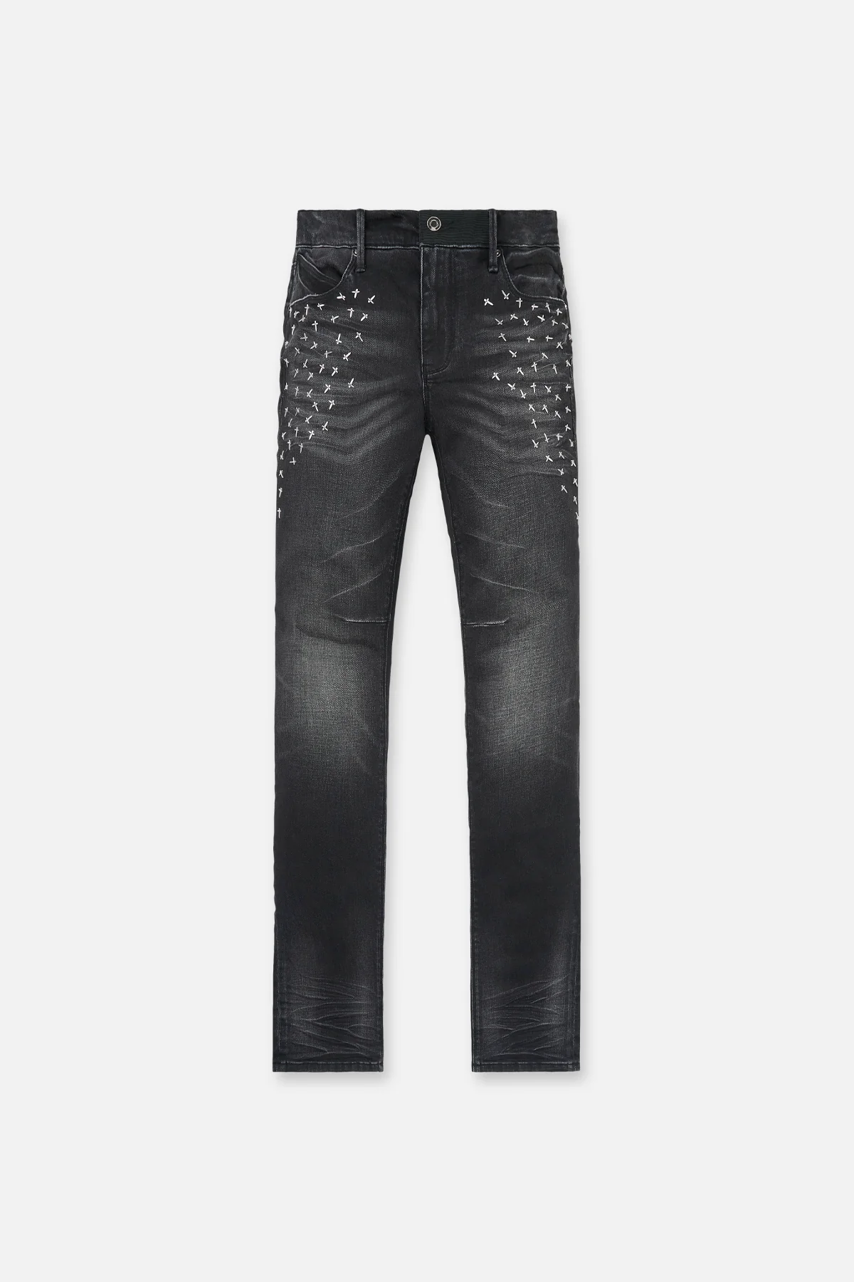OLIVIER SKINNY STUDDED JEAN | GRAPHITE FADE CROSS
