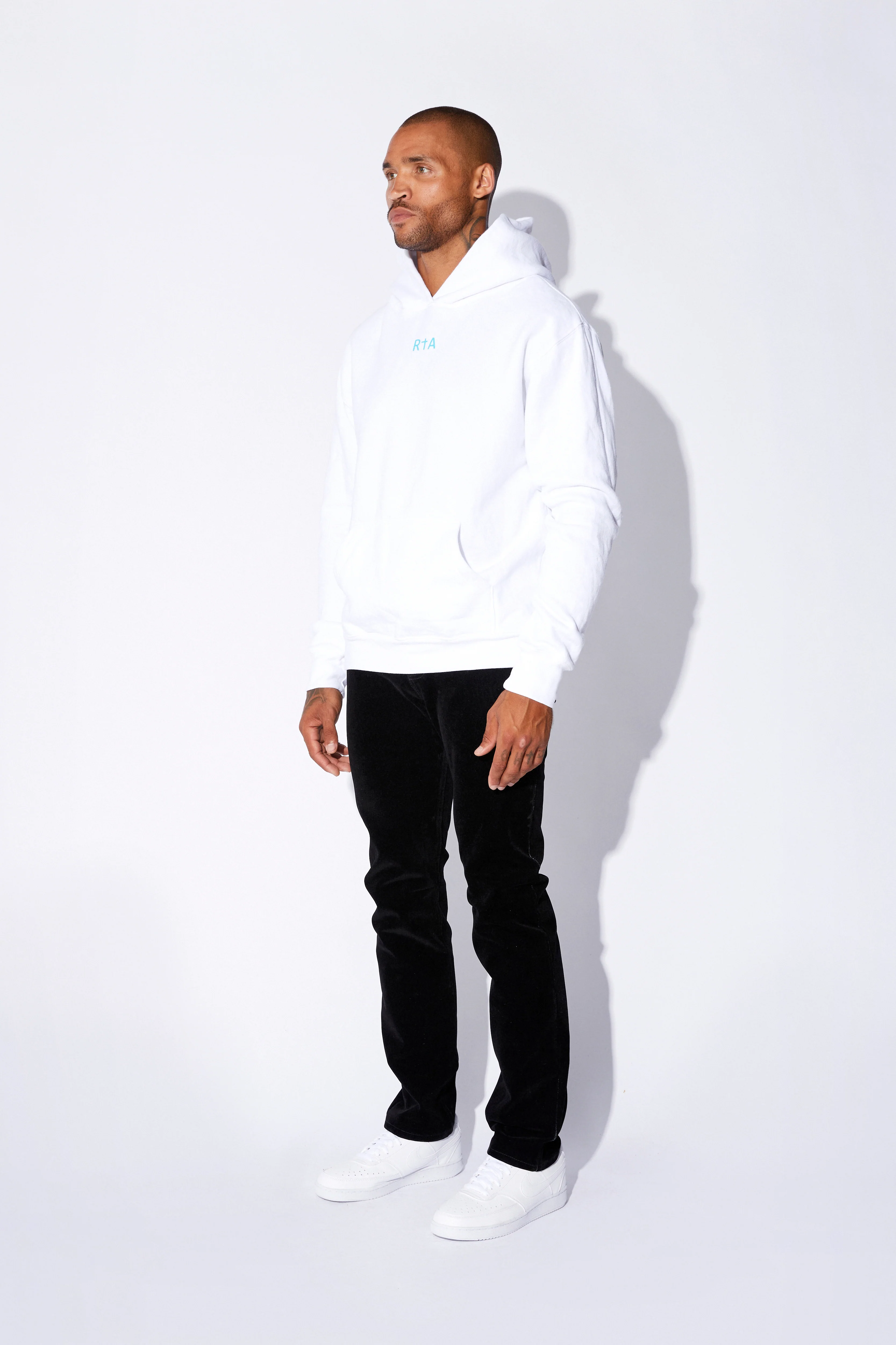 NASH HOODIE | WHITE BLUE FRONT SMALL LOGO - Image 3