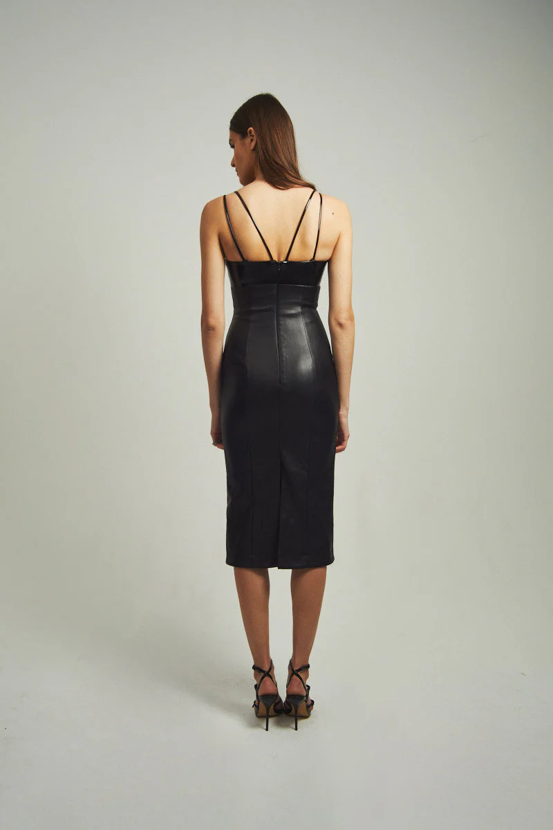 UMA CUT OUT MIDI DRESS | BLACK - Image 4