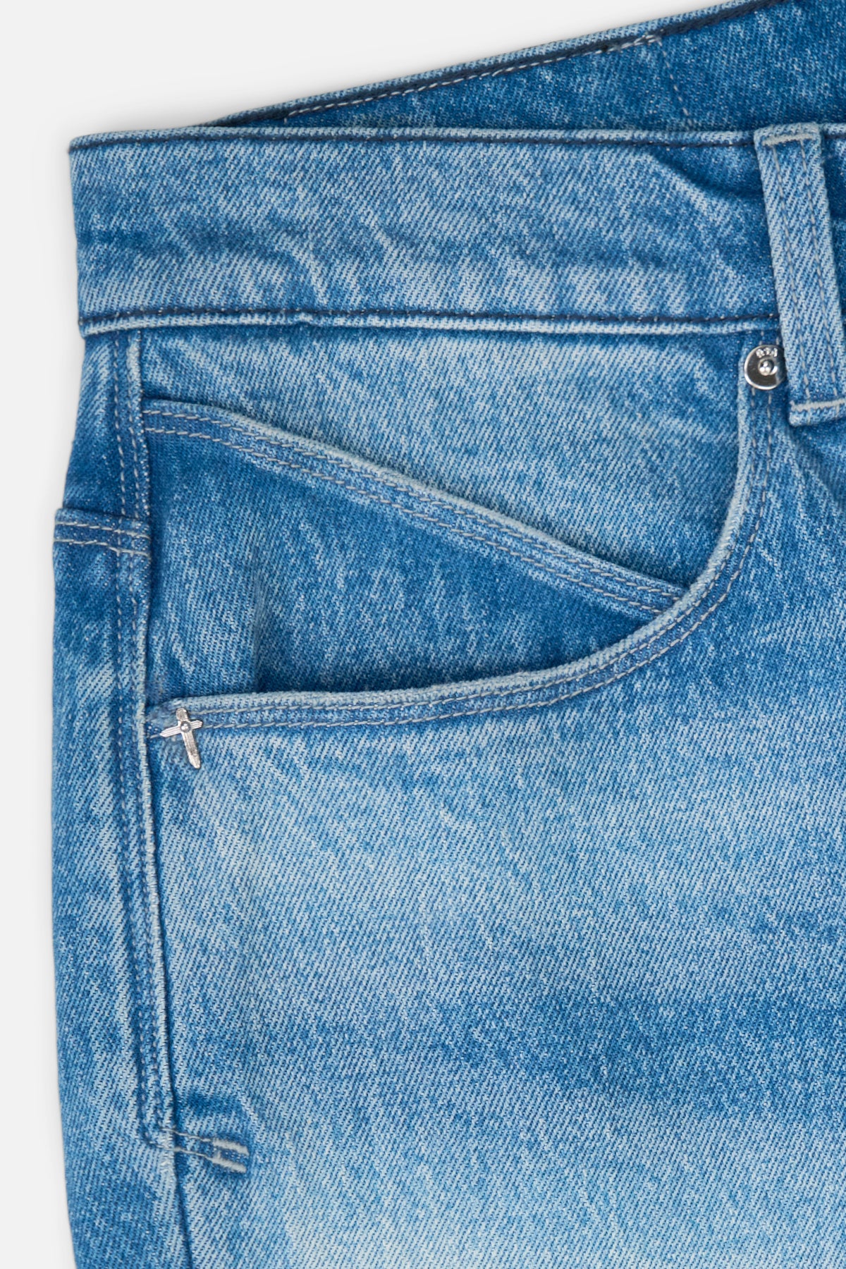 ZED STRAIGHT LEG STUDDED JEAN | BLUE CROSS PANELS - Image 3