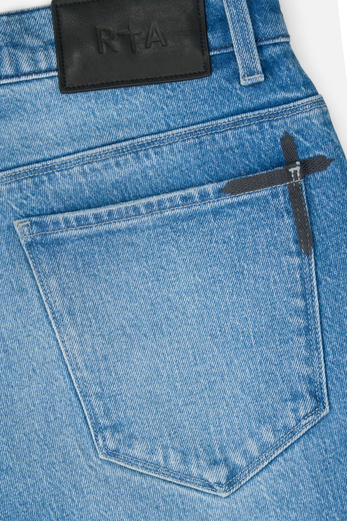 ZED STRAIGHT LEG STUDDED JEAN | BLUE CROSS PANELS - Image 6